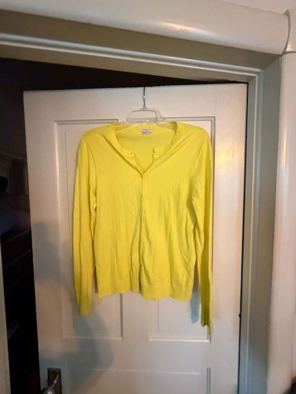 J.Crew The Caryn Cardigan Size M Yellow Cotton Sweater